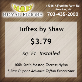 Tuftex by Shaw $3.79 per Sq. Ft. Installed